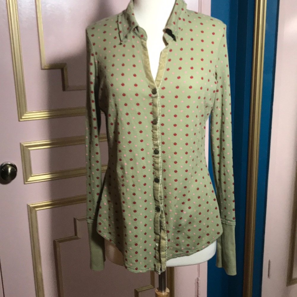 Buffalo top with velvet detail